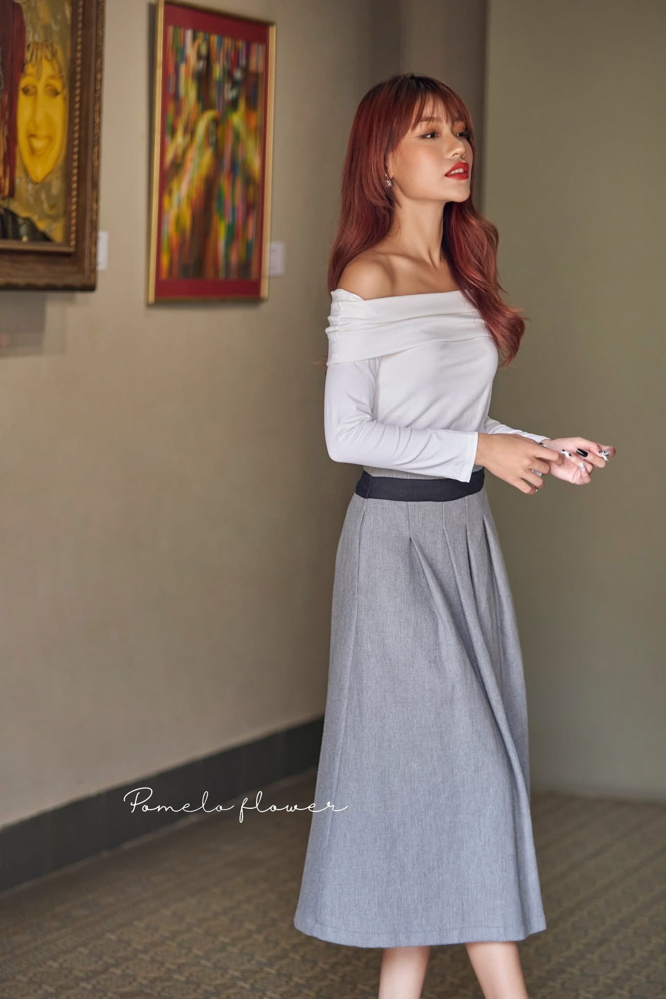  Aimé Skirt - Chân Váy Dạ Xếp Li C08 