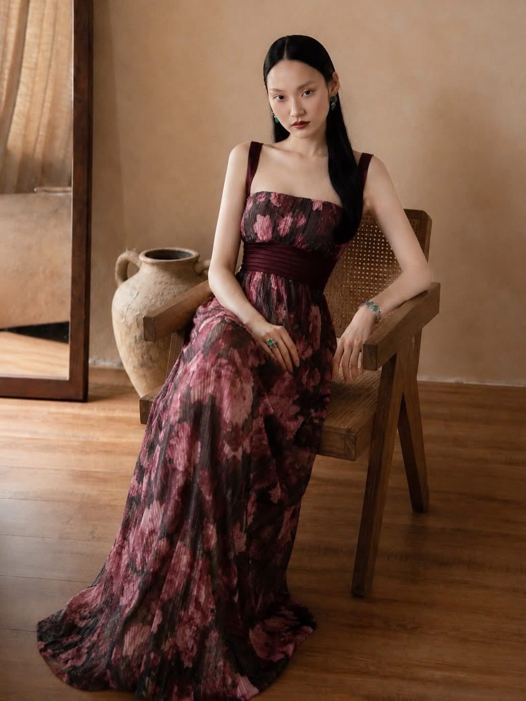  Julia Dress - Đầm Hoa Thiết Kế Dáng Dài Hai Dây D0170 