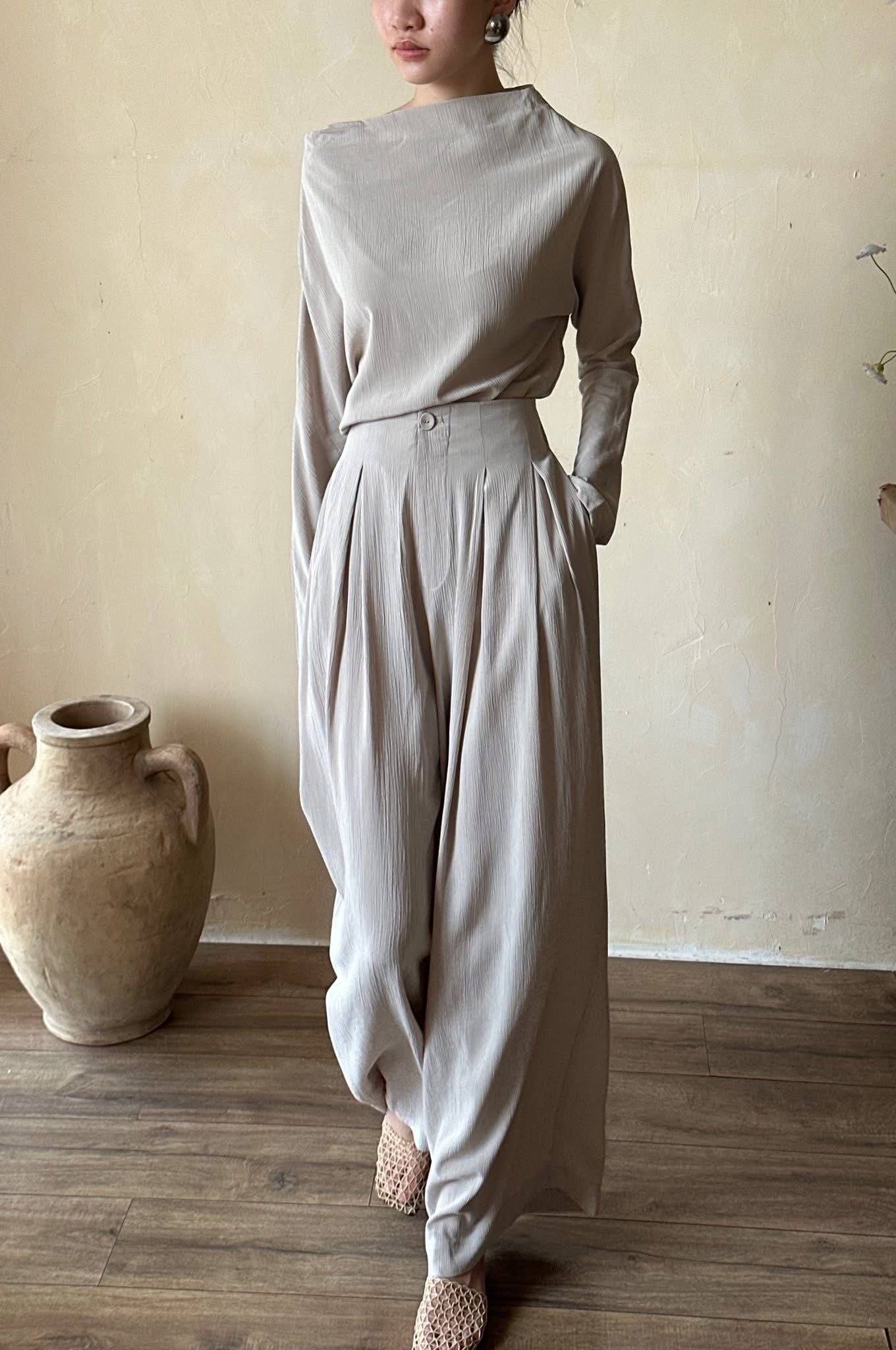  Ophelia Set - Set Áo Trễ Vai Và Quần Suông 