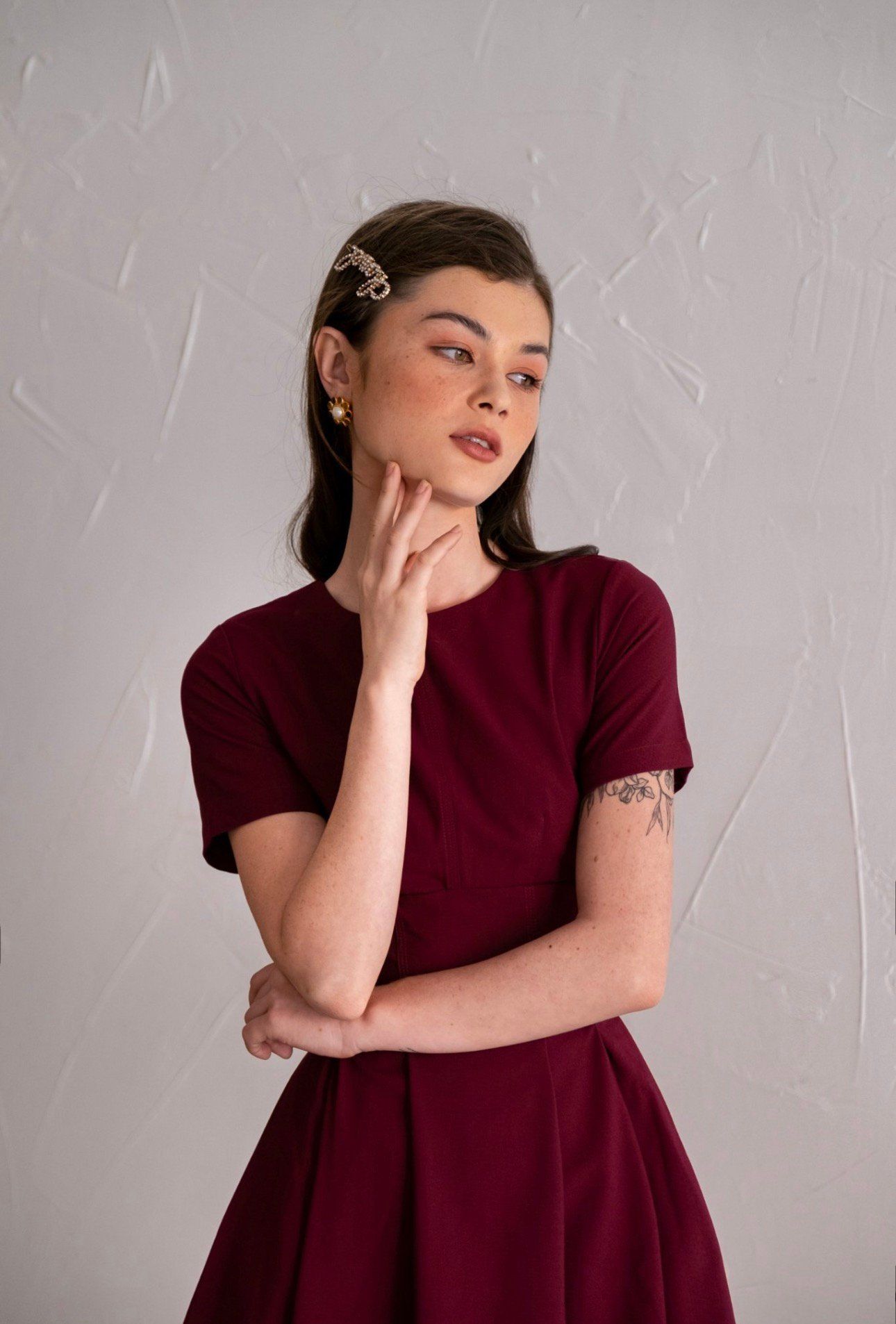  Victoria Dress - Đầm tay ngắn chữ A - POQ79 