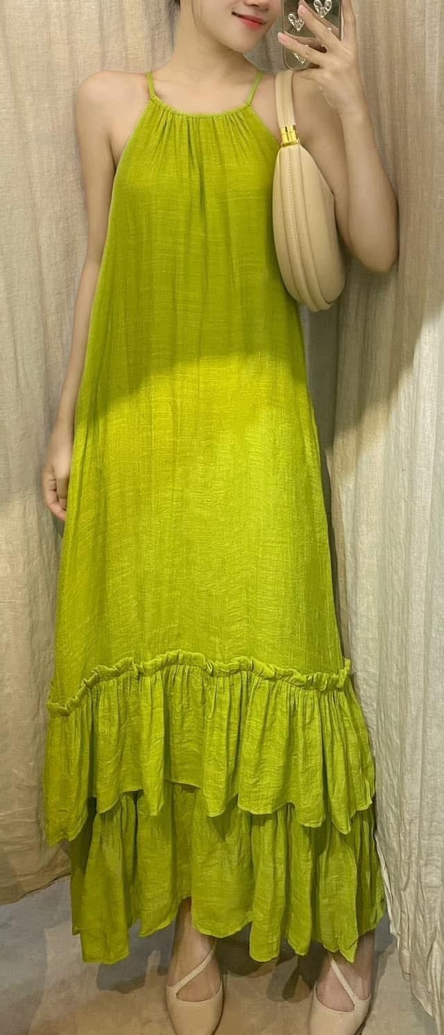  Brianna Dress - Maxi bèo cổ yếm hai tầng D438 