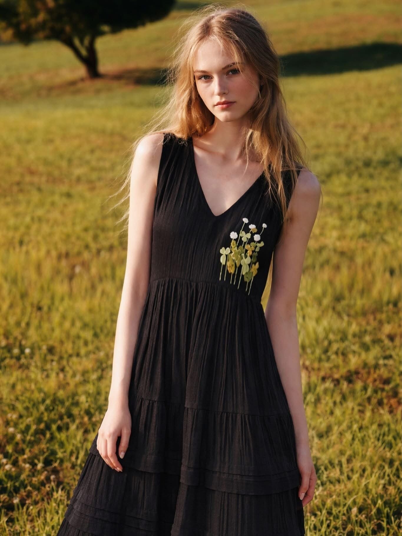  Lyla Dress - Đầm Suông Thêu Hoa D0137 