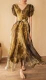  Helena Dress - Đầm Hoa Hồng Tay Phồng D1013 