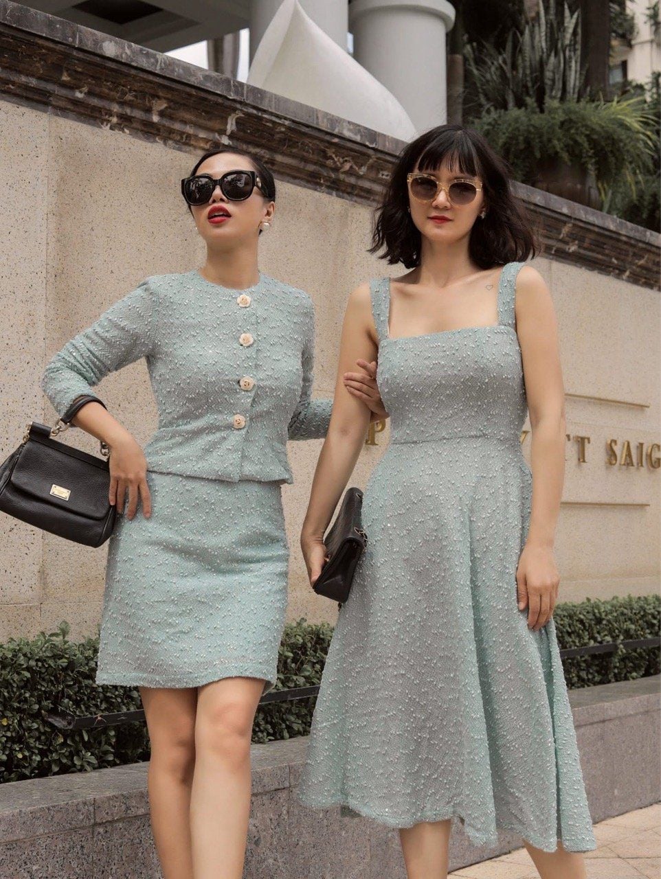  Kaly Set - Set Áo Khoác Và Chân Váy Tweed 