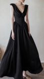  Freya Dress - Đầm Corset Lụa Cổ V Nút Bọc G002 