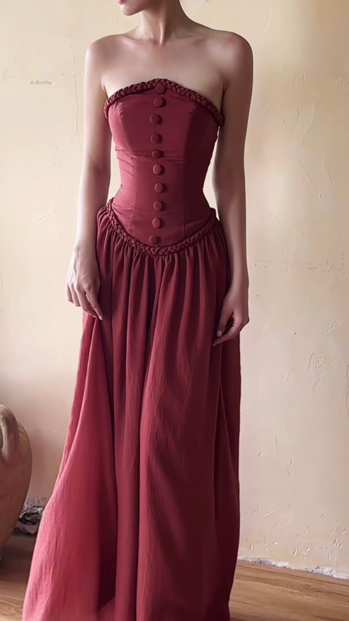  Sierra Dress - Đầm Cúp Ngực Corset Nút Bọc Thiết Kế 