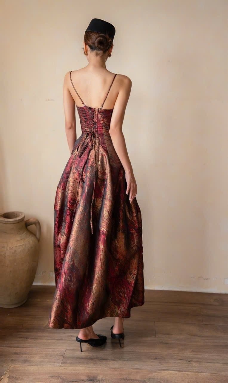  Brigitte Dress - Đầm Corset Hoa Hồng D0129 