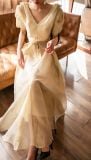  Helena Dress - Đầm Hoa Hồng Tay Phồng D1013 