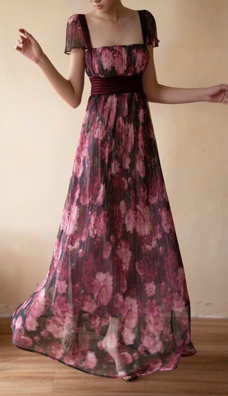  Eloise Dress - Đầm Hoa Thiết Kế Dáng Dài Tay Ngắn D0169 