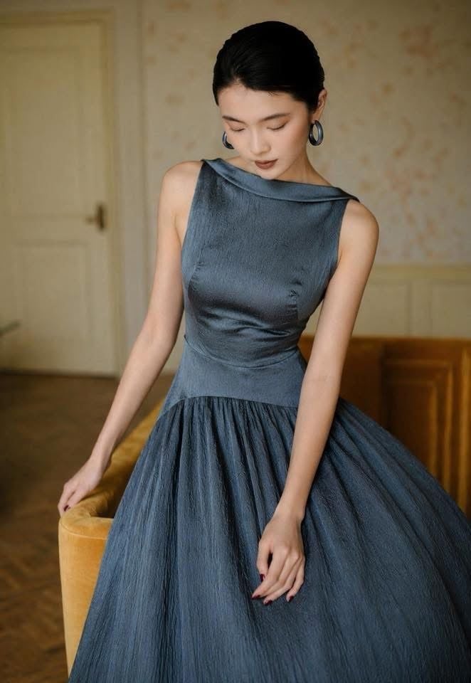  Claudette Dress - Đầm Thiết Kế Vintage QE001 
