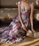  Julia Dress - Đầm Hoa Thiết Kế Dáng Dài Hai Dây D0170 