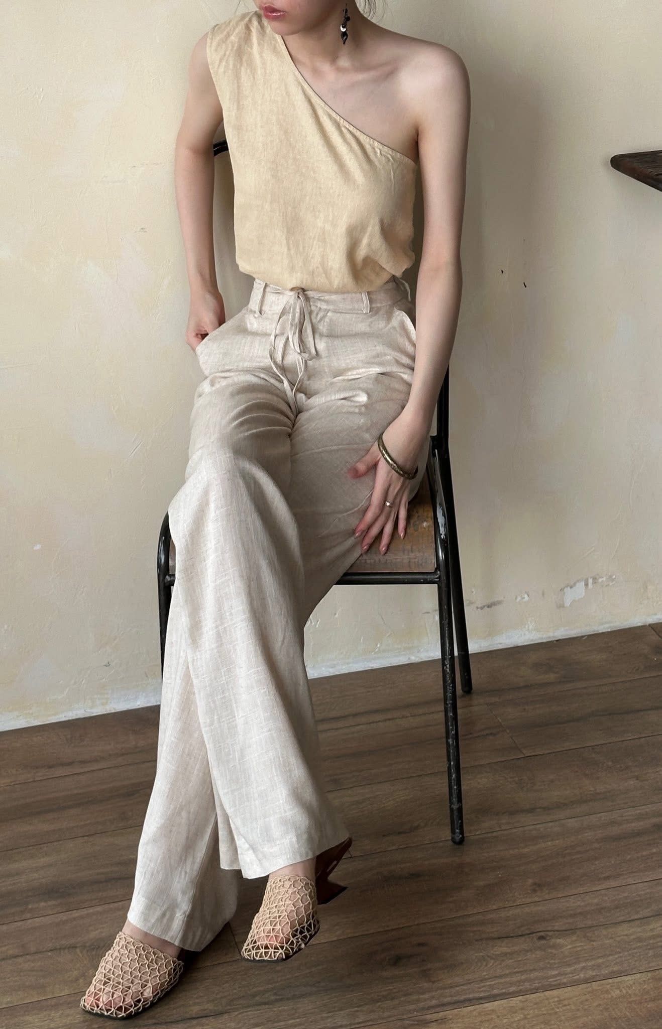  Doris Set - Set áo hoa lớn và quần linen 