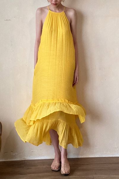  Brianna Dress - Maxi bèo cổ yếm hai tầng D438 