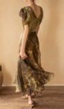  Helena Dress - Đầm Hoa Hồng Tay Phồng D1013 