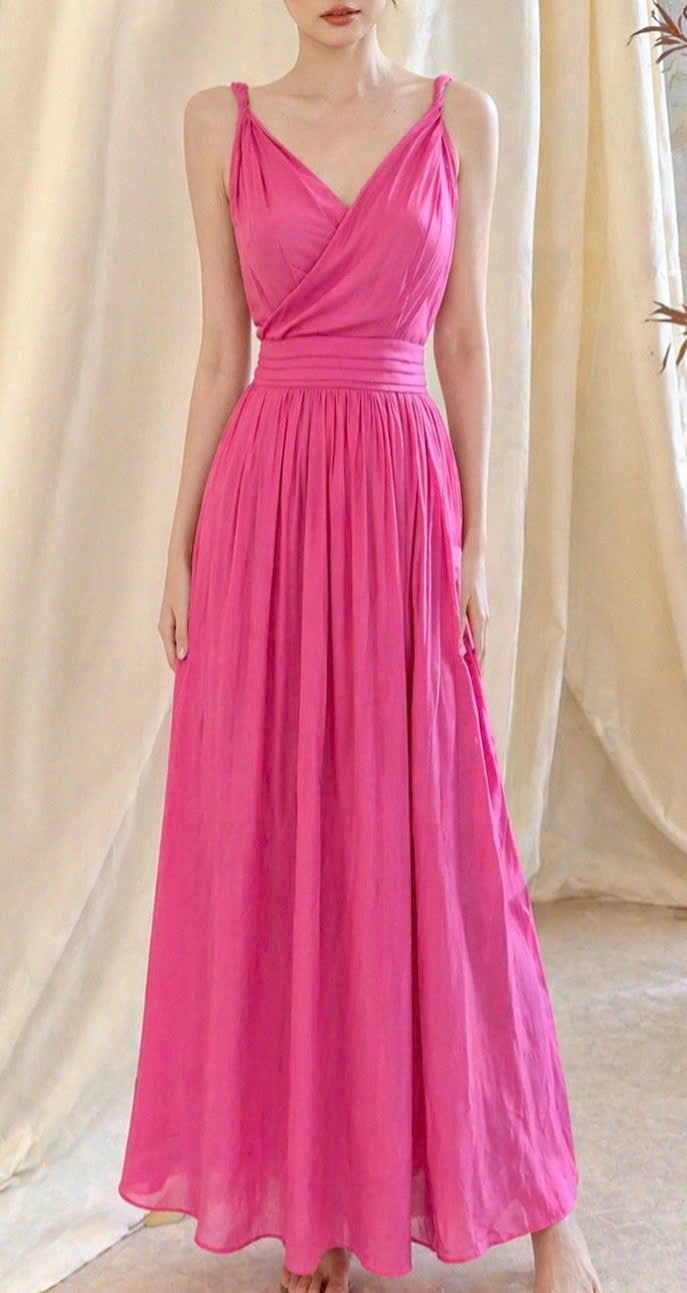  Lillie Dress - Đầm Xoắn Vai Xẻ Tà E291 