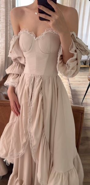  Ivory Swan - Đầm Trễ Vai Corset Thiết Kế 