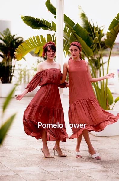  Evangeline Dress - Đầm xô lụa sát nách nâu D50 