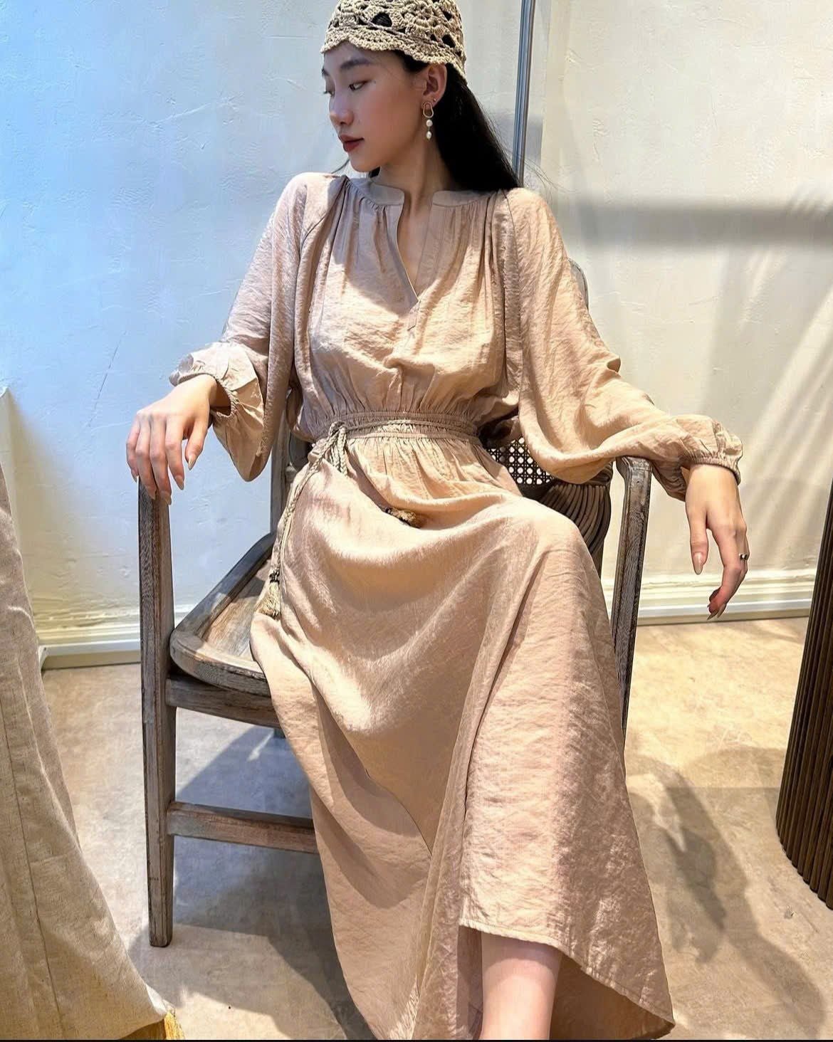  Sol Dress - Đầm tay dài nhấn eo D955 