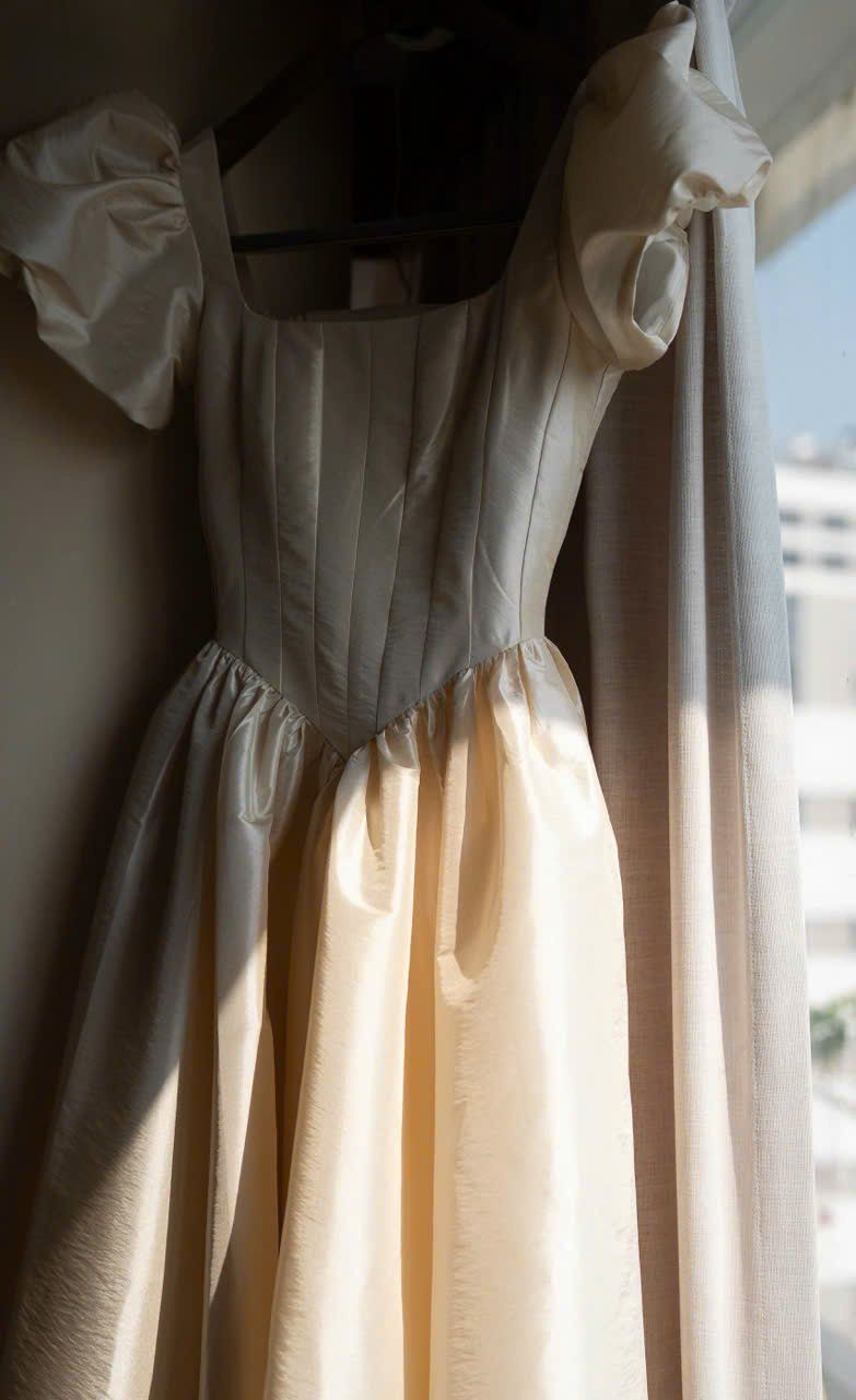  Ivory Sonata Dress - Đầm Corset Tay Phồng Thiết Kế 