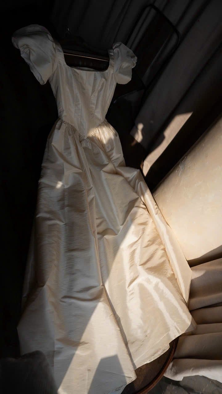  Ivory Sonata Dress - Đầm Corset Tay Phồng Thiết Kế 