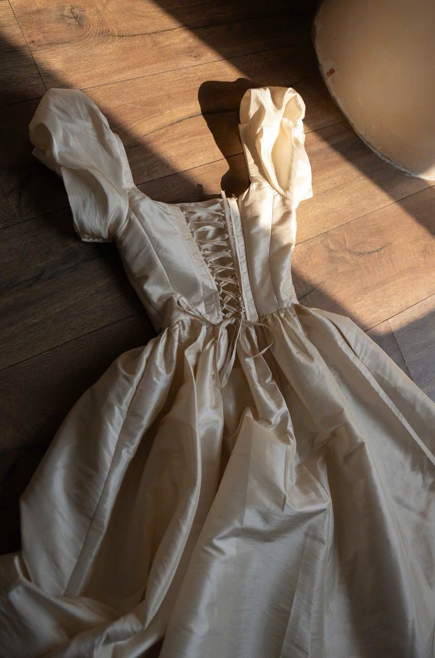  Ivory Sonata Dress - Đầm Corset Tay Phồng Thiết Kế 