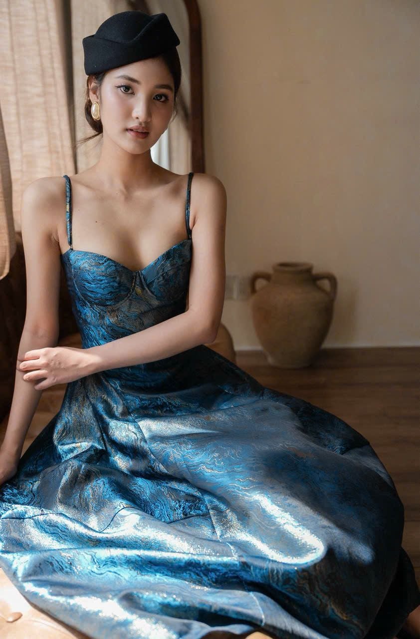  Brigitte Dress - Đầm Corset Hoa Hồng D0129 