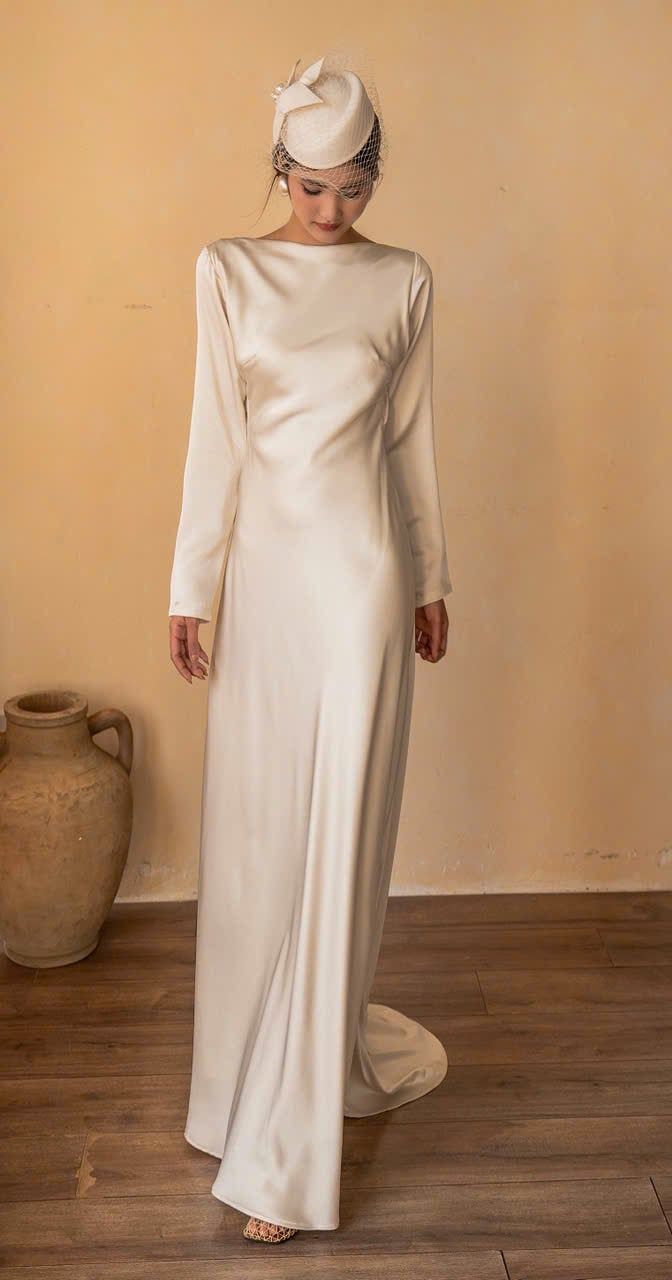  Shella Dress - Đầm Lụa Tay Dài Thiết Kế 