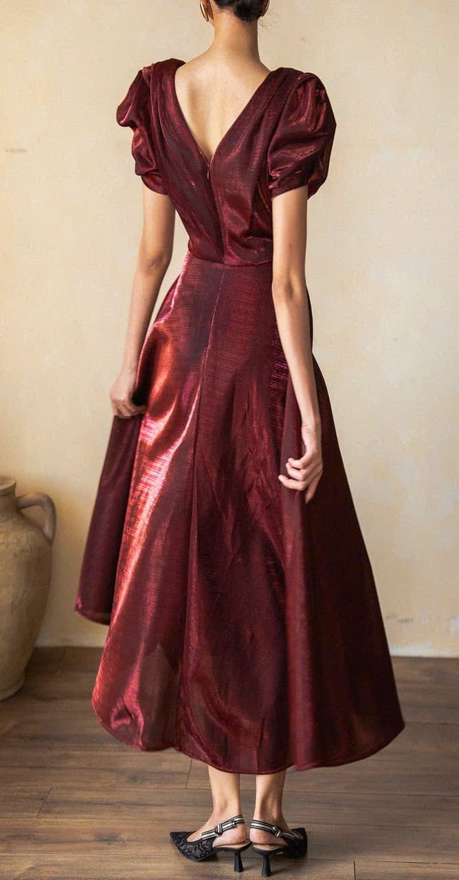  Helena Dress - Đầm Hoa Hồng Tay Phồng D1013 