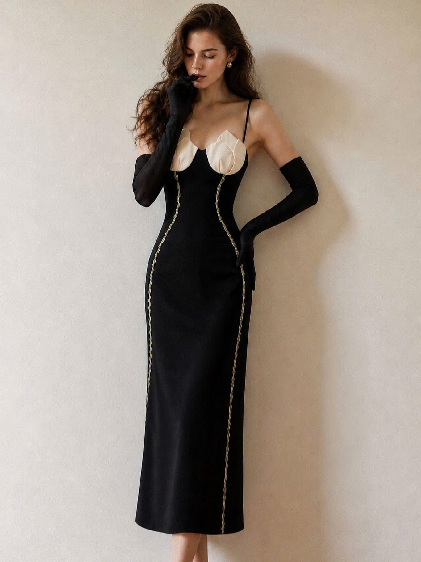  Lilian Dress - Đầm 2 dây hoa cúp ngực 