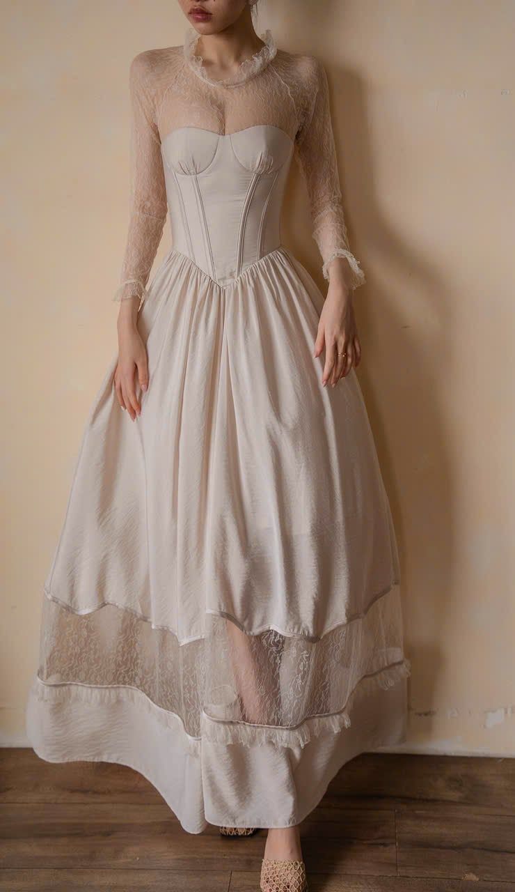  Seraphine Dress - Đầm Thiết Kế Ren Tay Dài 