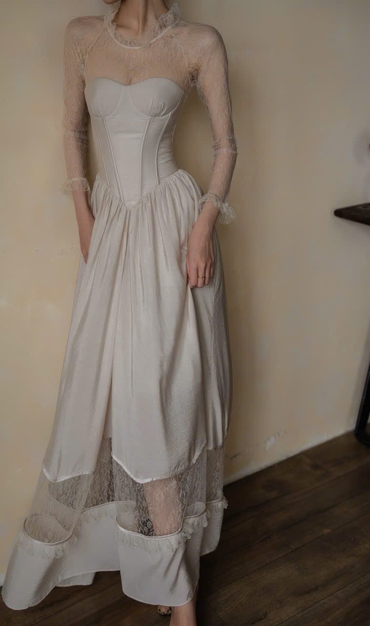  Seraphine Dress - Đầm Thiết Kế Ren Tay Dài 
