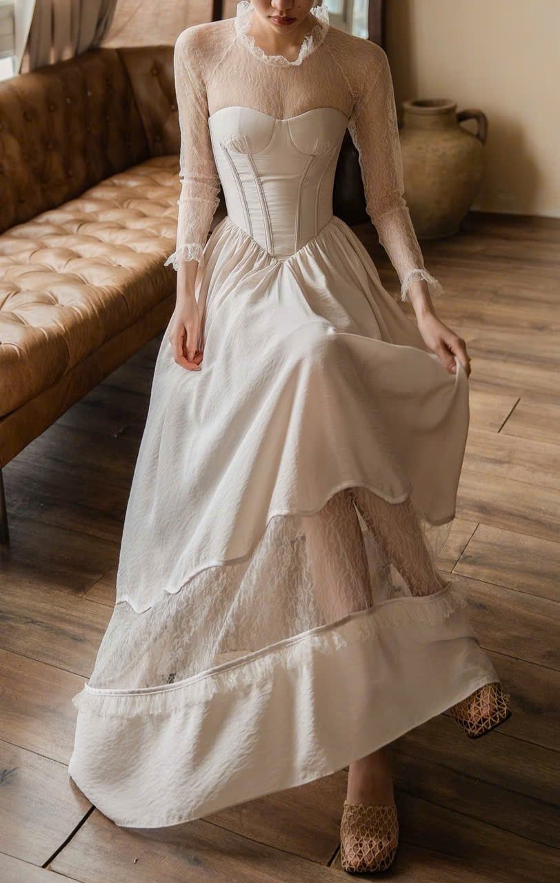  Seraphine Dress - Đầm Thiết Kế Ren Tay Dài 