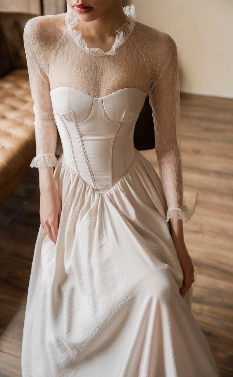  Seraphine Dress - Đầm Thiết Kế Ren Tay Dài 