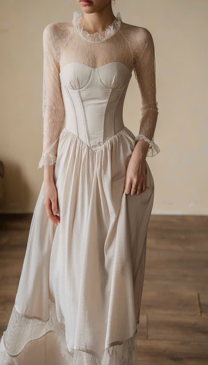  Seraphine Dress - Đầm Thiết Kế Ren Tay Dài 