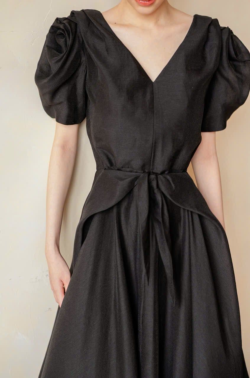  Helena Dress - Đầm Hoa Hồng Tay Phồng D1013 
