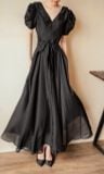  Helena Dress - Đầm Hoa Hồng Tay Phồng D1013 