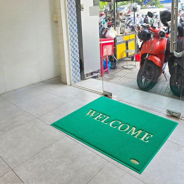 Thảm Chùi Chân Chống Trượt Lót Cửa Ra Vào Có Chữ Welcome ( Wc )