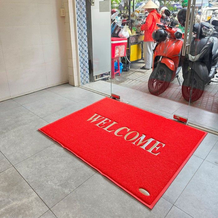 Thảm Chùi Chân Chống Trượt Lót Cửa Ra Vào Có Chữ Welcome ( Wc )