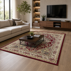 Thảm trải sofa đẹp màu đỏ YALAN N 2444 BU