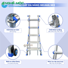 Thang nhôm gấp (rút lồng) đa năng Nikawa NKE-44