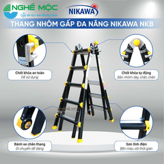 Thang nhôm gấp (rút lồng) đa năng Nikawa NKB-44