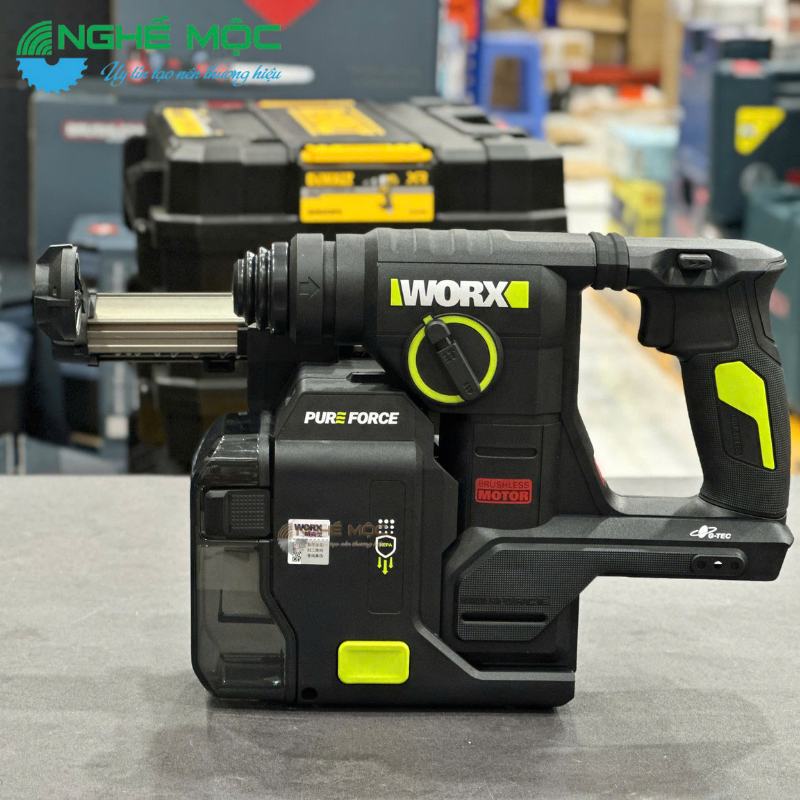 Combo Máy Khoan Bê Tông WORX WU384 + Phụ Kiện Hút Bụi WA1603