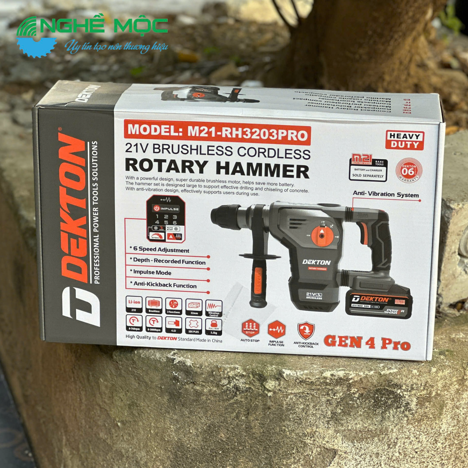 Máy khoan cầm tay dùng pin M21-RH3203PRO-XAM DEKTON