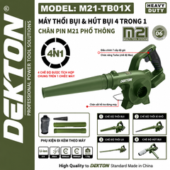 Máy thổi bụi dùng pin 21V Dekton M21-TB01X