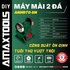 Máy mài 2 đá dùng pin Amaxtools AMHD70-SM