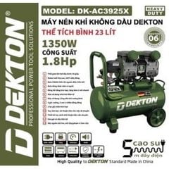 Máy nén khí không dầu 23L 1.8HP Dekton DK-AC3925X