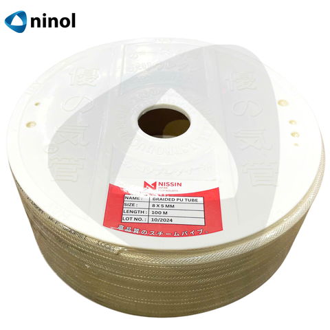  Dây Hơi Khí Nén PU Lưới Trắng 