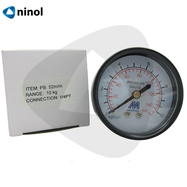Đồng hồ đo áp suất hơi mặt 52 chân sau