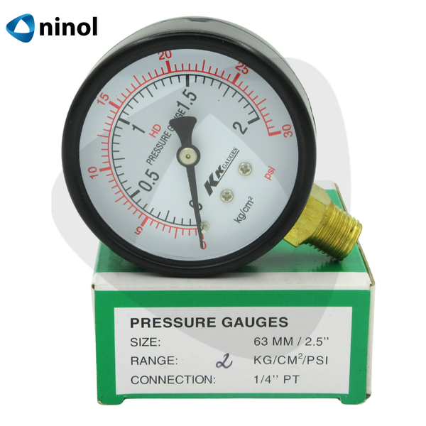 Đồng hồ đo áp suất hơi mặt 63