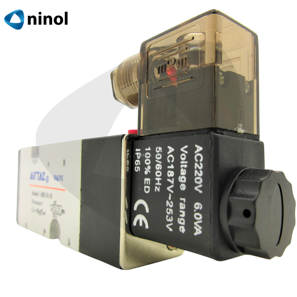 Van điện từ Airtac 5 ngã 1 đầu coil 4M